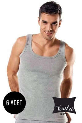 Pazarium - Tutku Ribanalı 6'lı Erkek Atlet Gri