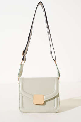 Kare Gold Detaylı Kol Çantası Çağla Yeşili - Thumbnail