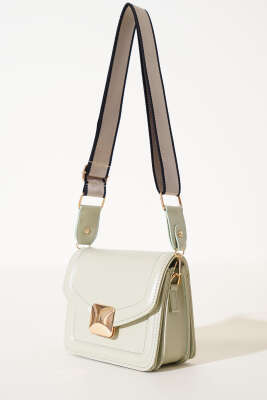 Kare Gold Detaylı Kol Çantası Çağla Yeşili - Thumbnail