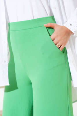 Fermuarlı Geniş Paça Pantolon Benetton - Thumbnail