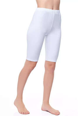 Tutku Bayan Kısa Tayt Beyaz - Thumbnail