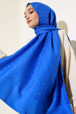 Pazarium - Kesişim Desen Jakar Şal Saks - 46