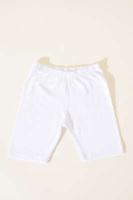 Tutku Kız Çocuk Elestan Tayt Beyaz - Thumbnail