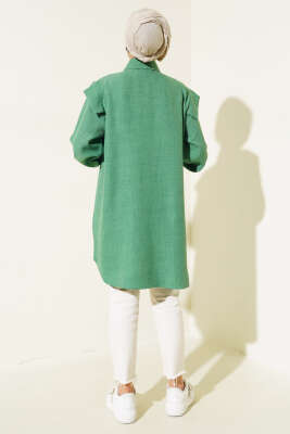 Kuş Gözlü V Alerli Gömlek Benetton - Thumbnail