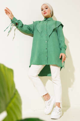 Kuş Gözlü V Alerli Gömlek Benetton - Thumbnail