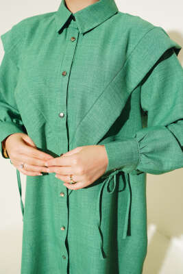 Kuş Gözlü V Alerli Gömlek Benetton - Thumbnail