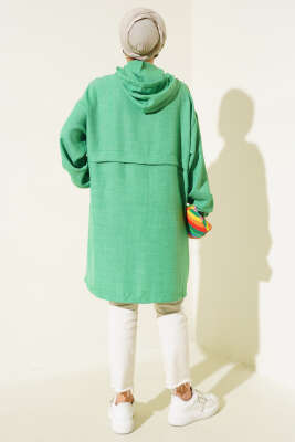 Kapüşonlu Önü Fermuarlı Hırka Benetton - Thumbnail