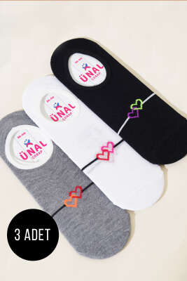 Pazarium - Karışık Desenli Bayan Babet Çorap Asorti 14