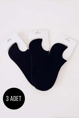 Pazarium - Kadın Sneaker Üçlü Çorap Siyah