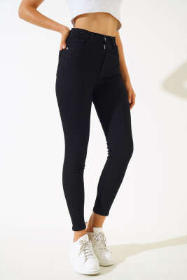 Likralı Skinny Jean Pantolon Siyah - Thumbnail