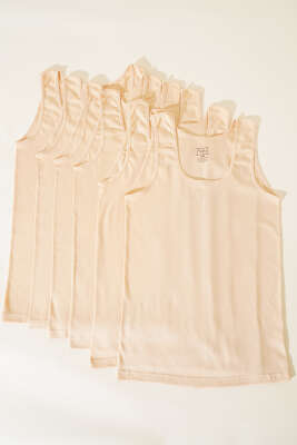 Tutku Bayan 6'lı Ribanalı Geniş Askılı Atlet Ten - Thumbnail