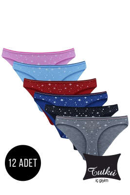 Pazarium - Tutku Bayan 12'li Sandra Bikini Kombin