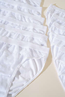 Tutku Bayan 12'li Safir Bikini Beyaz - Thumbnail