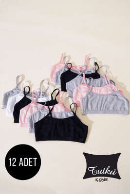 Pazarium - Tutku 12'li Kız Çocuk Alıştırma Sütyeni Kombin