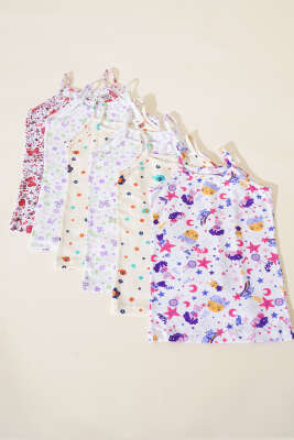 Tutku 6'lı Kız Çocuk Empirme İp Askılı Atlet Kombin - Thumbnail