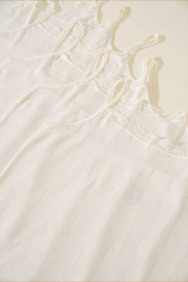 Tutku Jakarlı İp Askılı Bayan 6'lı Atlet Ekru - Thumbnail