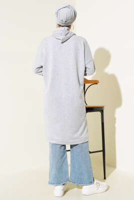 Kanguru Cepli Tunik Melanj Gri - Thumbnail