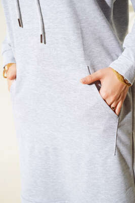 Kanguru Cepli Tunik Melanj Gri - Thumbnail