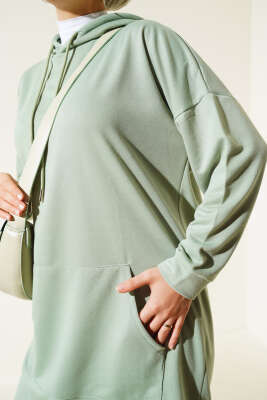 Kanguru Cepli Tunik Çağla Yeşili - Thumbnail