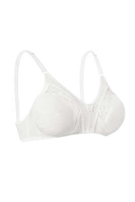 Pazarium - Toplayıcı Dantelli Sütyen Beyaz