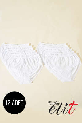 Pazarium - Tutku Elit 12'li Bayan Paçası Dantel Bato Beyaz
