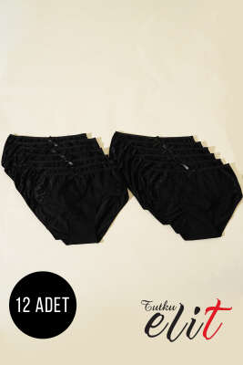Pazarium - Tutku Elit 12'li Bayan Yanı Dantel Bato Siyah