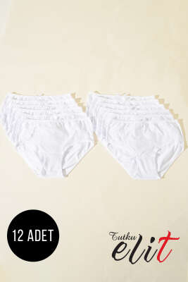 Pazarium - 	 Tutku Elit 12'li Bayan Yanı Dantel Bato Beyaz