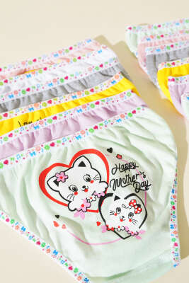 Tutku 12'li Kız Çocuk Elastan Baskılı Bato Kombin - Thumbnail