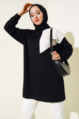 Garnili Cep Detaylı Tunik Siyah - Thumbnail