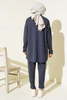 Loyşa Armalı Çımalı İkili Takım Kayrak Grisi - Thumbnail