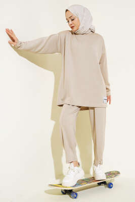 Loyşa Armalı Çımalı İkili Takım Bej - Thumbnail