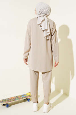 Loyşa Armalı Çımalı İkili Takım Bej - Thumbnail