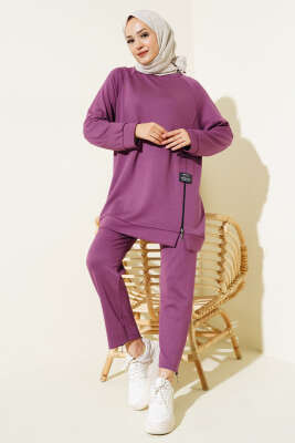 Loyşa Yan Fermuarlı İkili Takım Menekşe - Thumbnail