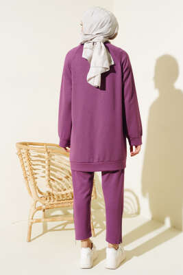 Loyşa Yan Fermuarlı İkili Takım Menekşe - Thumbnail