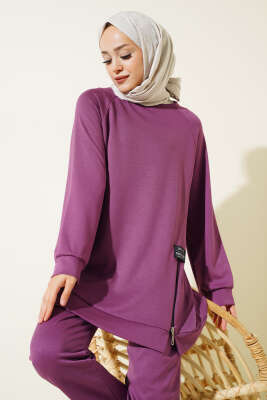 Loyşa Yan Fermuarlı İkili Takım Menekşe - Thumbnail