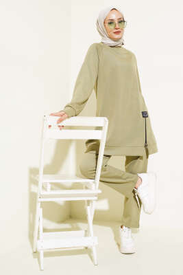 Loyşa Yan Fermuarlı İkili Takım Haki - Thumbnail