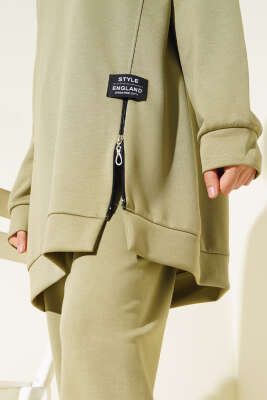 Loyşa Yan Fermuarlı İkili Takım Haki - Thumbnail