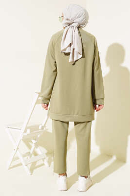 Loyşa Yan Fermuarlı İkili Takım Haki - Thumbnail