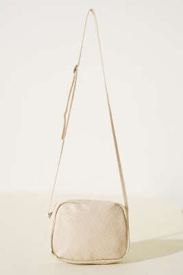 Örgü Desen Kol Çantası Bej - Thumbnail