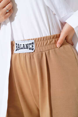 Balance Armalı Bol Paça Pantolon Bisküvi - Thumbnail
