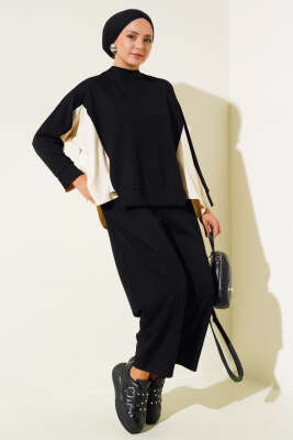 Loyşa Salaş Parçalı İkili Takım Siyah - Thumbnail