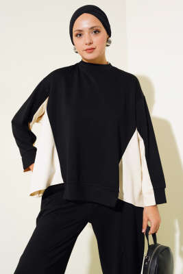 Loyşa Salaş Parçalı İkili Takım Siyah - Thumbnail