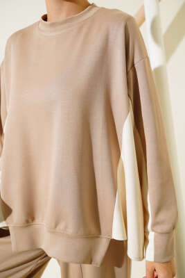 Loyşa Salaş Parçalı İkili Takım Latte - Thumbnail