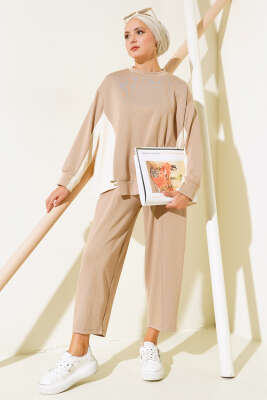 Loyşa Salaş Parçalı İkili Takım Latte - Thumbnail