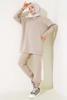 Pazarium - Loyşa Salaş Tunikli İkili Takım Bej