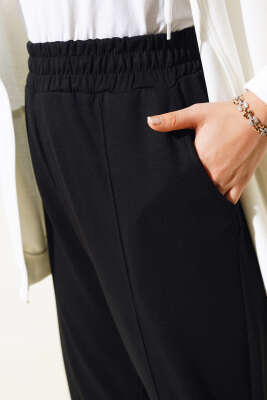 Loyşa Çımalı Pantolon Siyah - Thumbnail