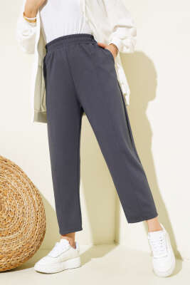 Loyşa Çımalı Pantolon Füme - Thumbnail