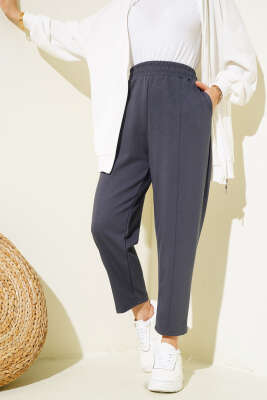 Loyşa Çımalı Pantolon Füme - Thumbnail