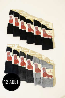 Pazarium - Bayan 12'li Bambu Diyabetik Çorap Asorti 1