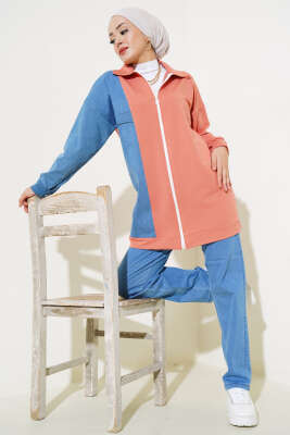 Pazarium - Kot Garnili Hırkalı İkili Takım Somon